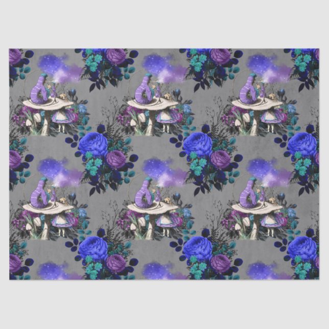 Alice in Wonderland with Caterpillar Decoupage Tissue Paper (Front)
