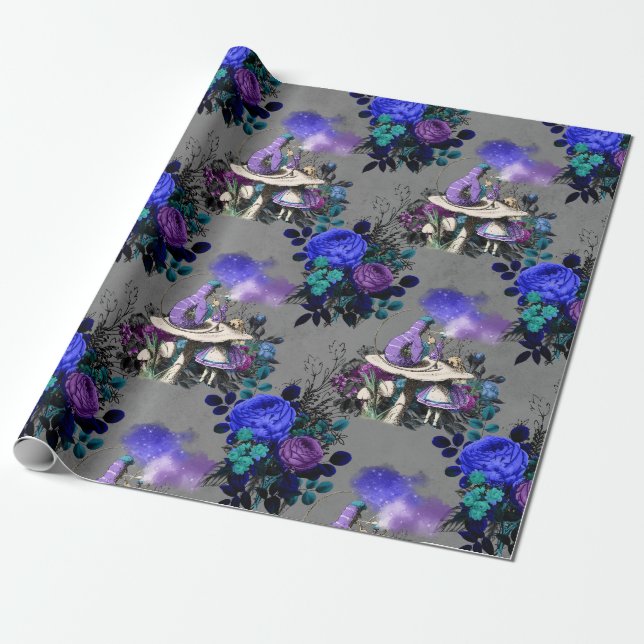 Alice in Wonderland with Caterpillar Wrapping Paper (Unrolled)