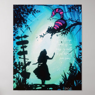 Alice In Wonderland with Cheshire Cat Poster