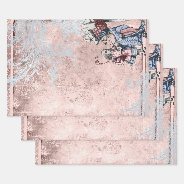 Alice in Wonderland with Duchess Pink Wrapping Paper Sheet (Set)