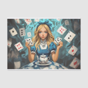 Alice in Wonderland with Playing Cards and Teapot Tissue Paper