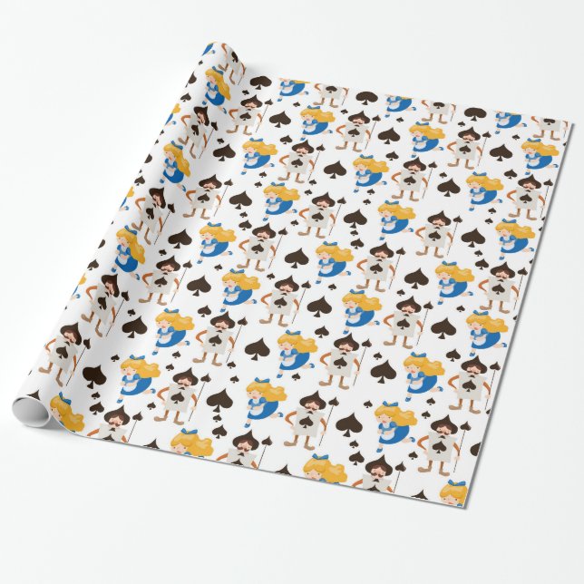 Alice in Wonderland Wrapping Paper (Unrolled)