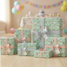 Alice in Wonderland Wrapping Paper Cute Kids