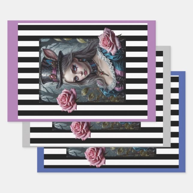 Alice in Wonderland Wrapping Paper Sheet (Set)