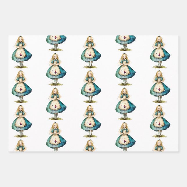 Alice in Wonderland Wrapping Paper Sheet (Front)