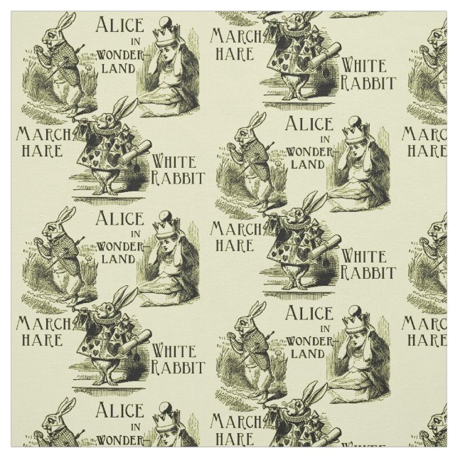 Alice in Wonderland Yellow Textile Fabric (Swatch)