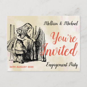 Alice in Wonderland You're Invited Key to Door Postcard