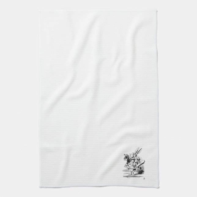Alice in Wonderlands White Rabbit Kitchen Towel (Vertical)