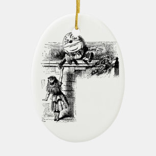 Alice in Wondlerand, Humpty Dumpty with Alice Ceramic Tree Decoration
