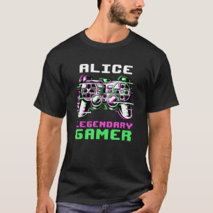 Alice Legendary Gamer Personalised T-Shirt