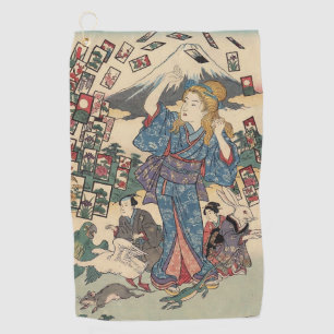 Alice Lost in Japan Ukiyo-e Floating Wonderland Golf Towel