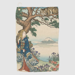 Alice Lost in Japan Ukiyo-e Mad Journey Golf Towel