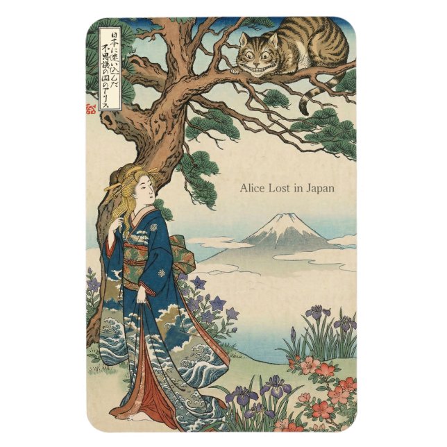 Alice Lost in Japan | Ukiyo-e Mad Journey Magnet (Vertical)