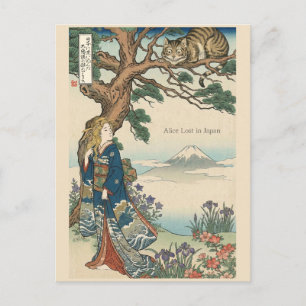 Alice Lost in Japan Ukiyo-e Mad Journey Postcard