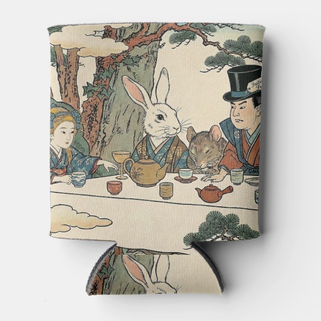 Alice Lost in Japan | Ukiyo-e Mad Tea Party Can Cooler (Front)