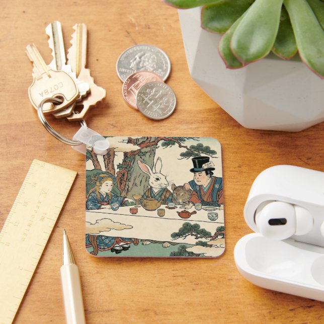 Alice Lost in Japan | Ukiyo-e Mad Tea Party Key Ring (Desk)