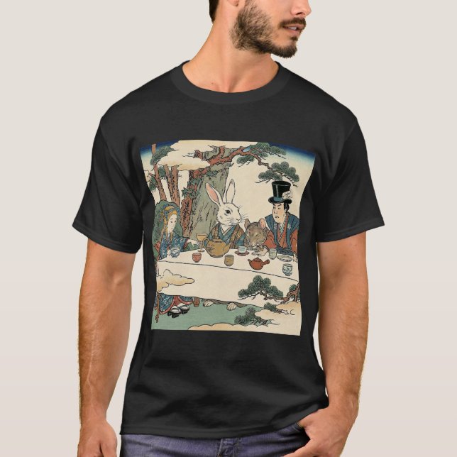 Alice Lost in Japan | Ukiyo-e Mad Tea Party T-Shirt (Front)