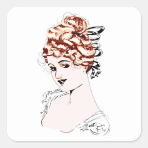 Alice M. McPherrin by Russell L. Swigert 1917 art  Square Sticker