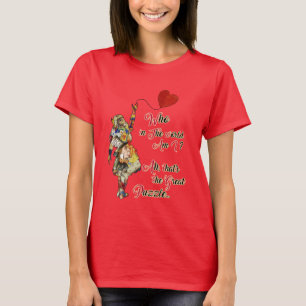 Alice,Mad Hatter &Rabbit Vintage Collage Quote T-Shirt