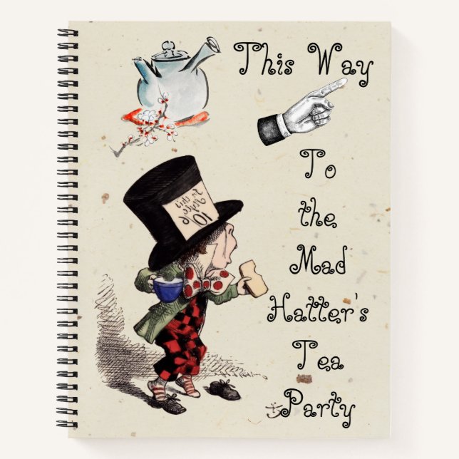 Alice -  Mad Hatter Tea Party 1865  Notebook (Front)