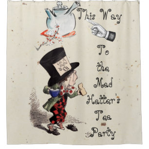 Alice -  Mad Hatter Tea Party 1865  Shower Curtain