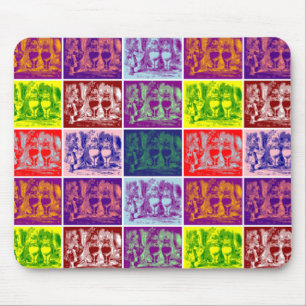 Alice meeting Tweedledum and Tweedledee pop art Mouse Mat