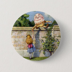 Alice Meets Humpty Dumpty in Wonderland 6 Cm Round Badge