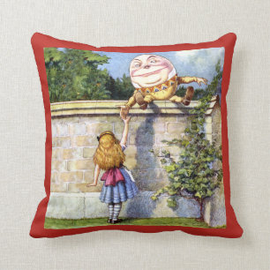 Alice Meets Humpty Dumpty in Wonderland Cushion