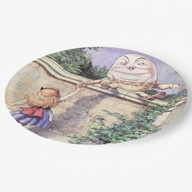 Alice Meets Humpty Dumpty Paper Plate (Angled)