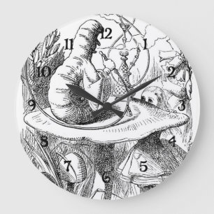 Alice Meets the Caterpillar - Alice in Wonderland Large Clock