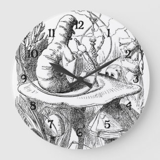 Alice Meets the Caterpillar - Alice in Wonderland Large Clock