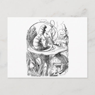 Alice Meets the Caterpillar - Alice in Wonderland Postcard