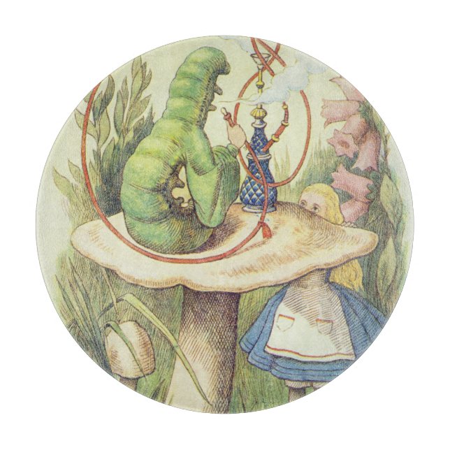 Alice Meets the Caterpillar Cutting Board (Front)