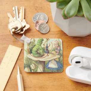 Alice Meets the Caterpillar Key Ring