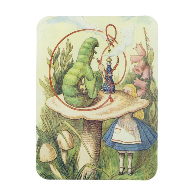 Alice Meets the Caterpillar Magnet (Vertical)