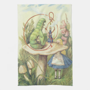 Alice Meets the Caterpillar Tea Towel