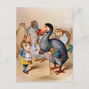 ALICE MEETS THE DODO BIRD POSTCARD