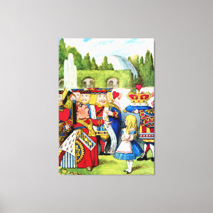 Alice Meets the Queen of Hearts in Wonderland Canvas Print