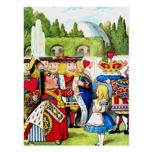 Image of Alice Meets the Queen of Hearts in Wonderland Postcard
