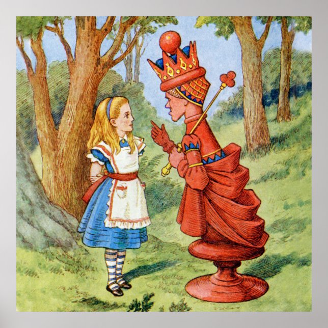 Alice Meets the Red Queen in Wonderland Poster (Front)