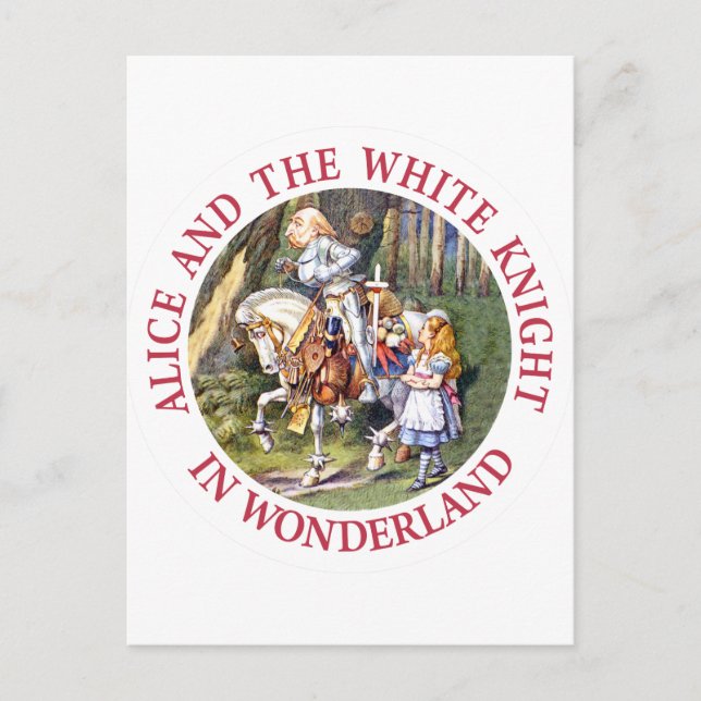 Alice Meets the White Knight in Wonderland Postcard (Front)
