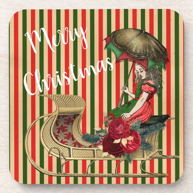 Alice Merry Christmas Coaster (Front)