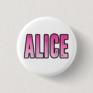 Alice name 3 cm round badge