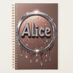 Alice Name Diamond Logo Badge in Sparkling Jewelle Planner