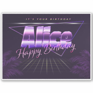 Alice Name First name lila retro Sticker Birthday