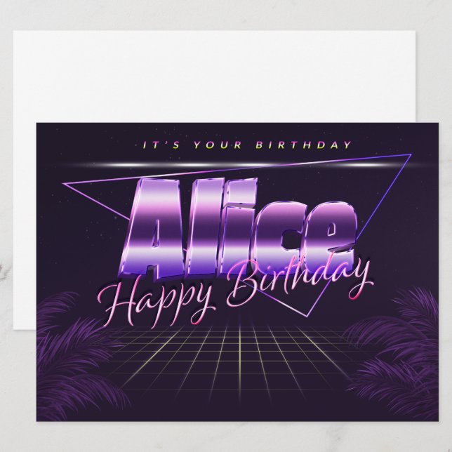 Alice Name First Name pura retro card Birthday (Front/Back)