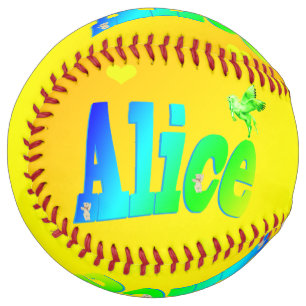 Alice Name Logo On Yellow, Softball