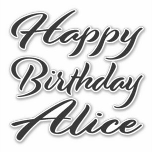 Alice Name Vorname black Sticker Geburtstag