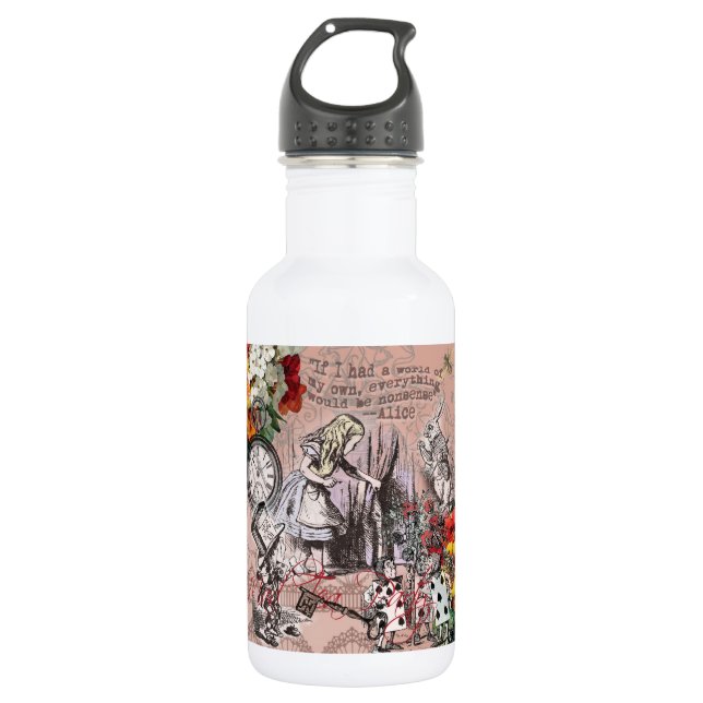 Alice nonsense curtain wonderland 532 ml water bottle (Front)