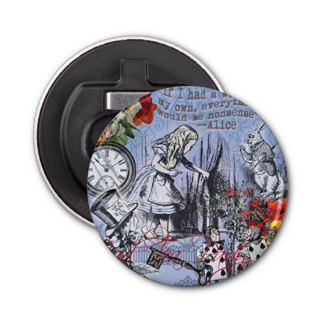 Alice nonsense curtain wonderland - Blue Bottle Opener (Front)